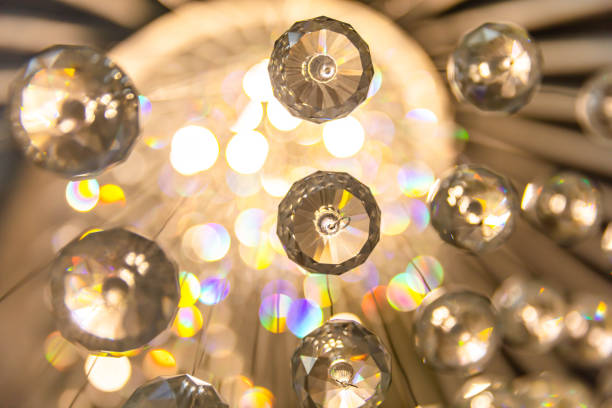 istock Closeup of crystal chandelier 1484742654