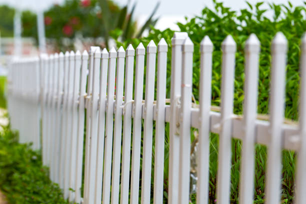 istock White plastic guardrail used for outdoor partition in park 1484742767