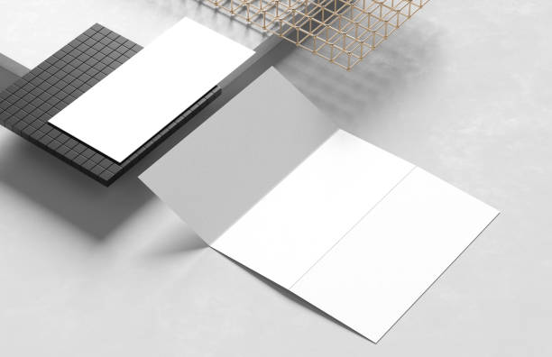istock Envelope with paper mock up isolated on white background. Business identity mock up isolated on white background. 3D illustration. 1484744086