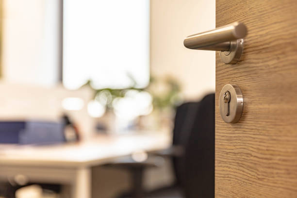 istock open door of modern office 1484745958