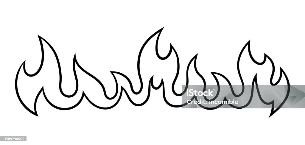 Stylized Vector Graphics Fire Illustration Of Stylized Fire Decorative Element For Design Stock ...