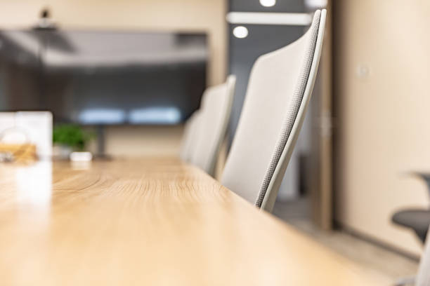 istock Close-up of chairs in modern company interior 1484746270