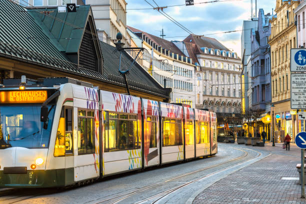 istock Traffic in Augsburg at sunset 1484746476