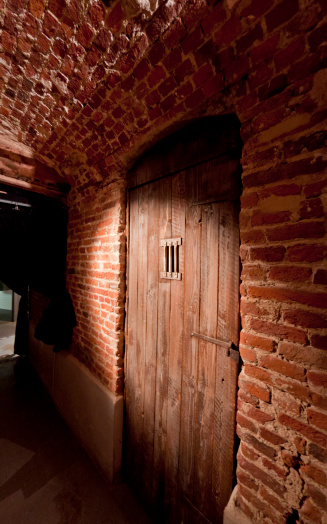 Door in a underground gallery in Brussels