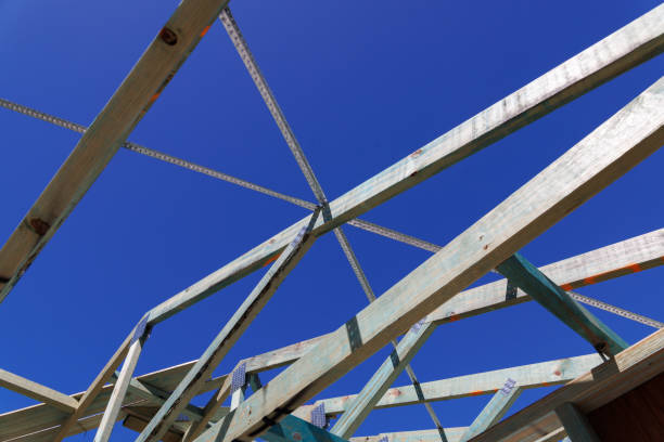 istock Housing Construction. Timber Roof Frame Detail. 1484749653
