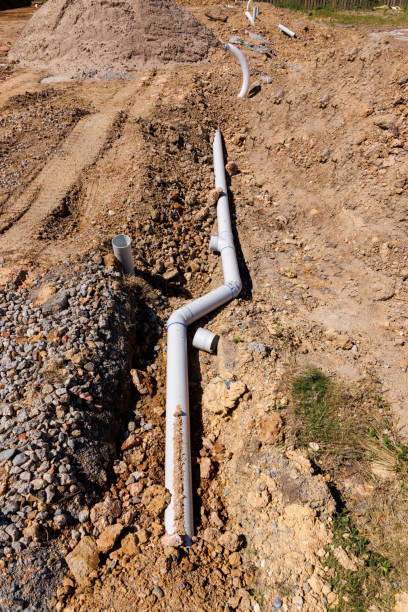 istock Housing Construction. PVC Pipework Installed Prior To Concrete Slab. 1484750628