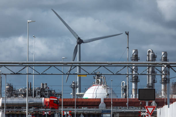 istock Wind turbines in industrial settings 1484751290