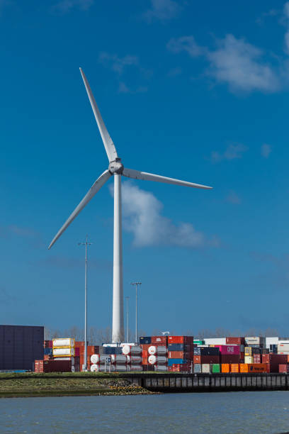 istock Wind turbines in industrial settings 1484751401