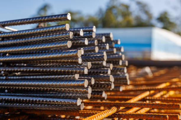 Housing Construction. Steel Reinforcement Bars. Rebar. Housing Construction. Steel Reinforcement Bars. Rebar. Australian Housing Development. concrete in formwork stock pictures, royalty-free photos & images