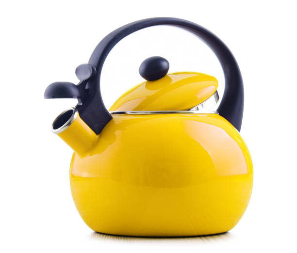 istock Traditional stainless steel stovetop kettle with whistle 1484752257