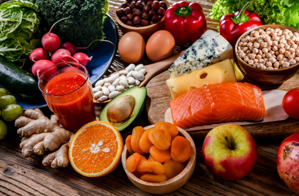 istock Food products representing the nutritarian diet 1484752971