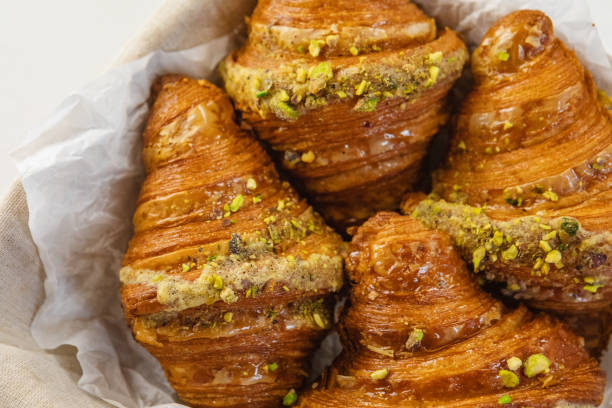 istock French croissants in wicker basket on table 1484753019