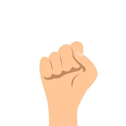 Human fist isolated on white background. Vector illustration.