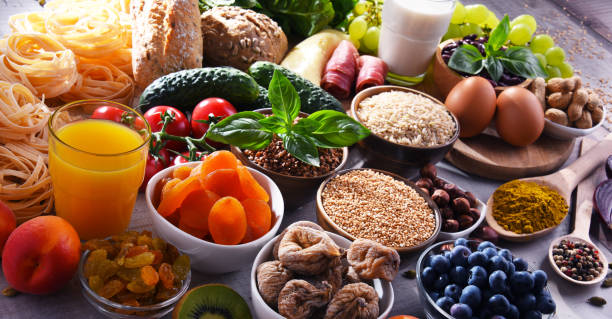 istock Assorted organic food products on the table 1484753082