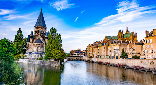 Die Architektur von Metz mit der Kathedrale des Heiligen Stephan, Fr – Foto