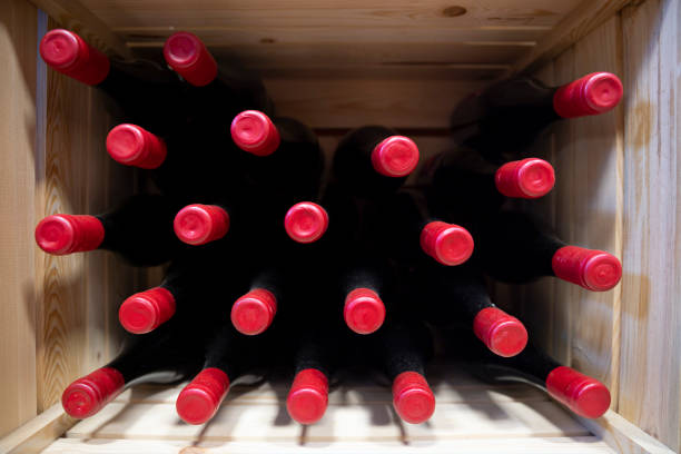 istock Bottles of wine in a winery 1484757332