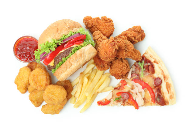 istock Concept of fast food isolated on white background 1484757563
