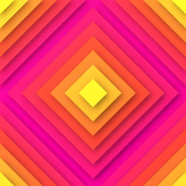 Vector illustration of Abstract design with squares and Orange gradients - Trendy background