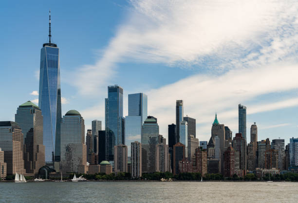 istock New York City skyline, downtown skyscrapers under cloudy sky 1484759120