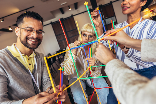 Activity At Work Team Building Activities In The Office Stock Photo - Download Image Now ...