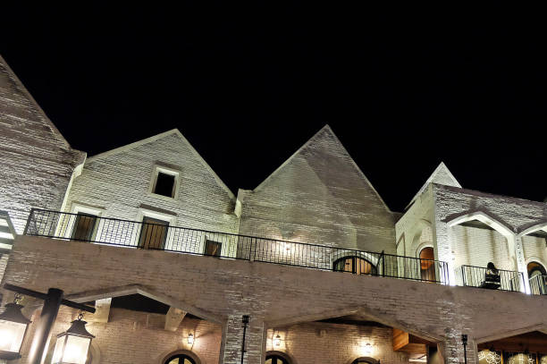 entrance of modern hotel in hangzhou qiandao lake at night