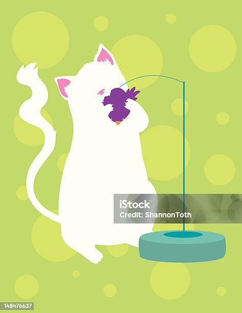 Ilustración de Gato Jugando Con Juguetes y más Vectores Libres de Derechos de Animal - Animal, Animales mimados, Blanco - Color