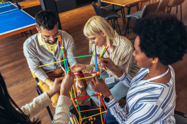 istock Team building activities in the office 1484766616