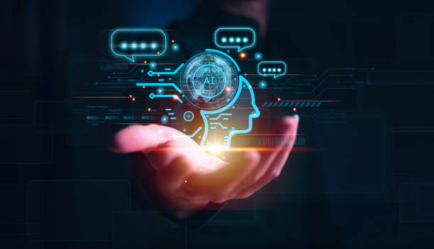 istock Businessman holding hologram digital chatbot,  conversational assistant, AI Artificial Intelligence concept, chat bot application, digital chatbot on virtual screen. 1484769110