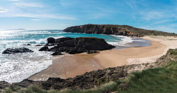 istock Panoramic view of a fine sandy beach in Galicia, Spain 1484769123