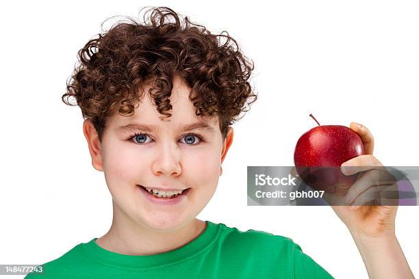Boy 保持レッドアップル白背景 - 健康的な食事のストックフォトや画像を多数ご用意 - 健康的な食事, 少年, 男の子