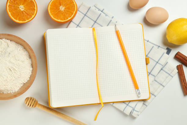 istock Concept of recipe on white background, space for text 1484772735