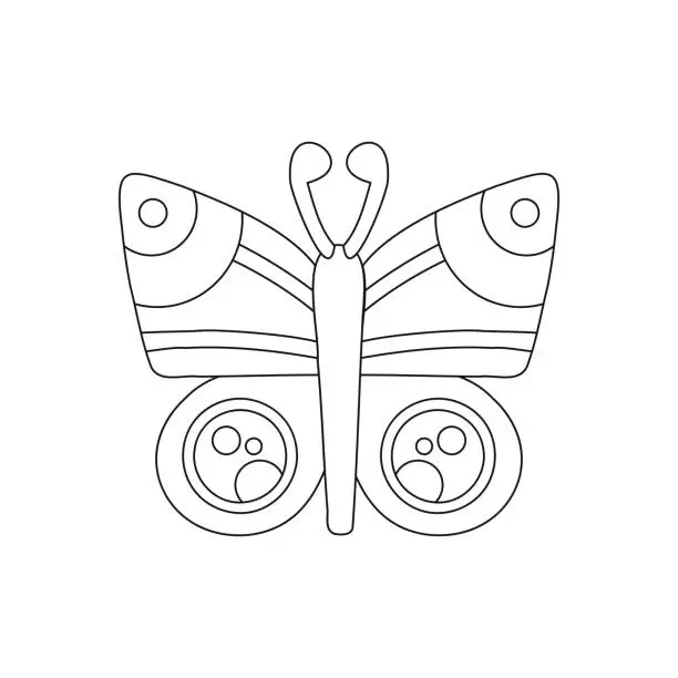 Vector illustration of Seamless butterfly outline illustration.