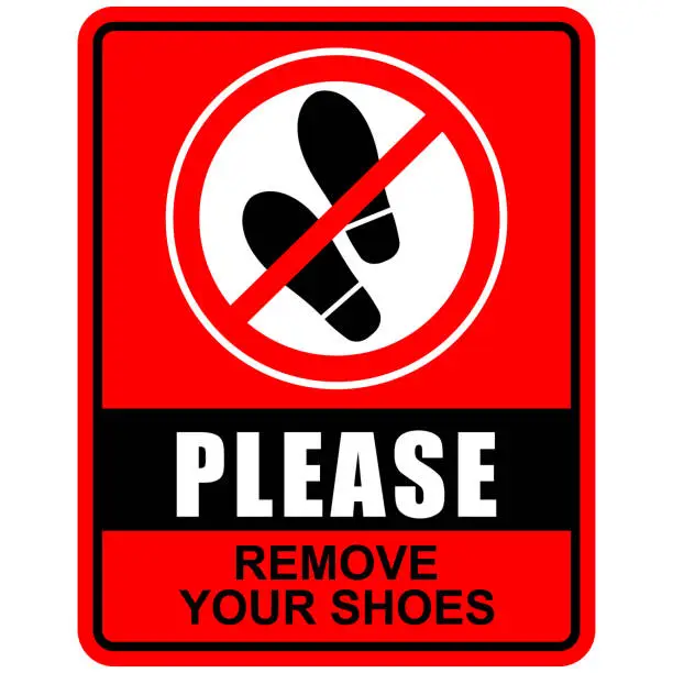 Vector illustration of Please, Remove your shoes, poster and sticker vector