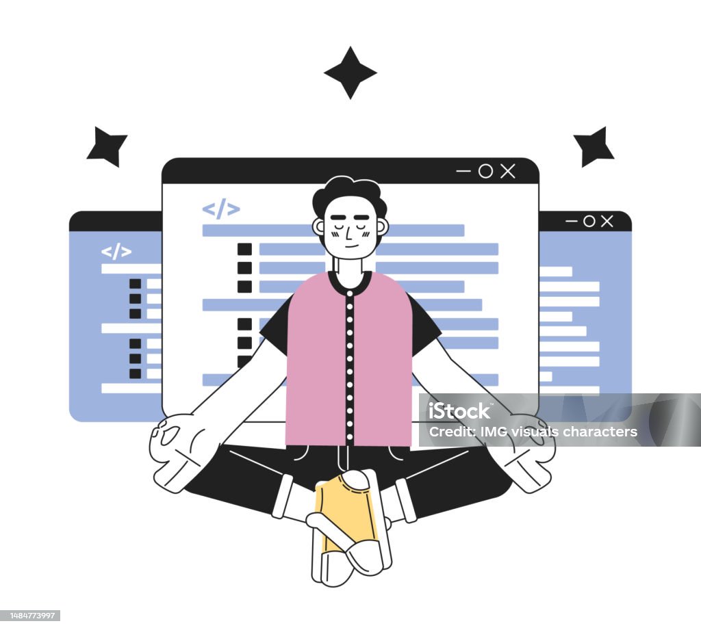 Become Programmer Expert Line Concept Vector Spot Illustration Stock ...