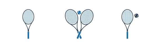 Tennis Racket Icon Set. Collection of Badminton, Bat, Ball and More Icons. Editable Flat Vector Illustration. Tennis Racket Icon Set. Collection of Badminton, Bat, Ball and More Icons. Editable Flat Vector Illustration. badminton racket stock illustrations