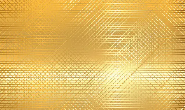 Vector illustration of 3d illustration abstract gold lattice background