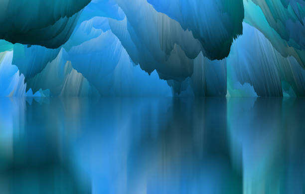 istock Magical world. Abstract Landscape, surreal lake and reflections. art, creativity and imagination. 3d illustration 1484782574