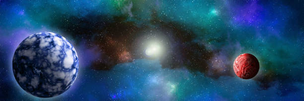 istock Unknown planet from outer space. Space nebula. Cosmic cluster of stars. Outer space background. 3D Illustration 1484784224