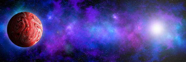 istock Unknown planet from outer space. Space nebula. Cosmic cluster of stars. Outer space background. 3D Illustration 1484784369