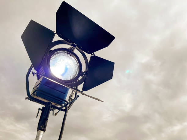 istock Professional movie light HMI lamp on set 1484784562