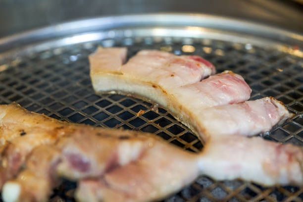 Korean charcoal grilled pork belly ingredients