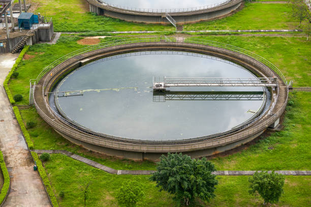 istock Various facilities and sedimentation tanks in sewage treatment plants 1484786046