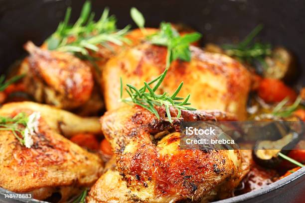 Grilled Chicken On Vegetables Stock Photo - Download Image Now - Barbecue - Meal, Carrot, Chicken Meat