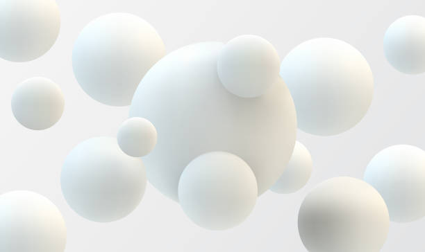 istock 3d White spheres of balls on gray background 1484788852