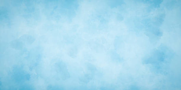 istock Abstract painted light blue clouds watercolor background, Abstract beautiful light blue cloudy sky concept for design template 1484791842