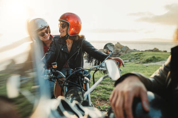 istock Friends outdoors with motorbike 1484791958