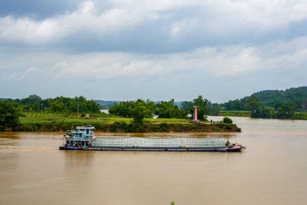 istock Close-up of a sand carrier sailing on a canal 1484792573