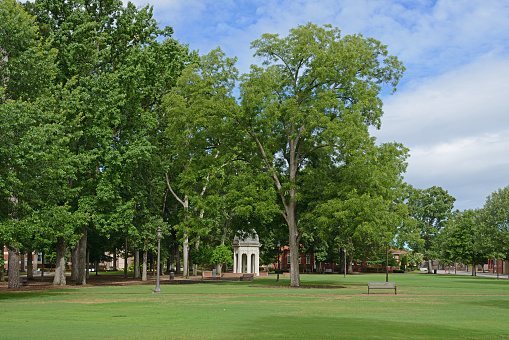 Park and Cupola (gazebo) on west end of campus of East Carolina University (ECU), public research university in Greenville, North Carolina