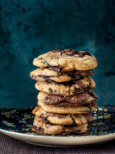Chocolate chip cookie, Cookie, Biscuit, Chocolate cookie stock photo