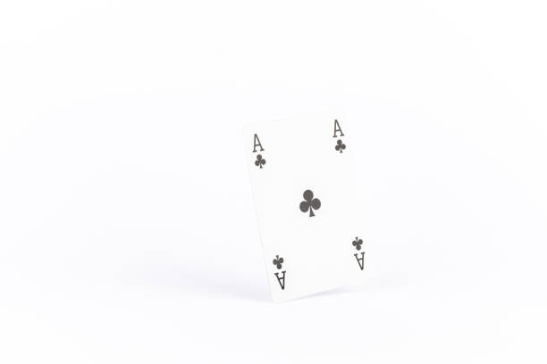 playing poker cards on white background